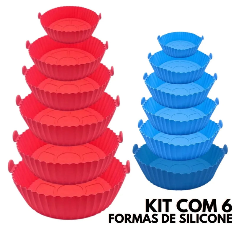 Kit CrispFlex Formas de Silicone para AirFryer  6 Medidas
