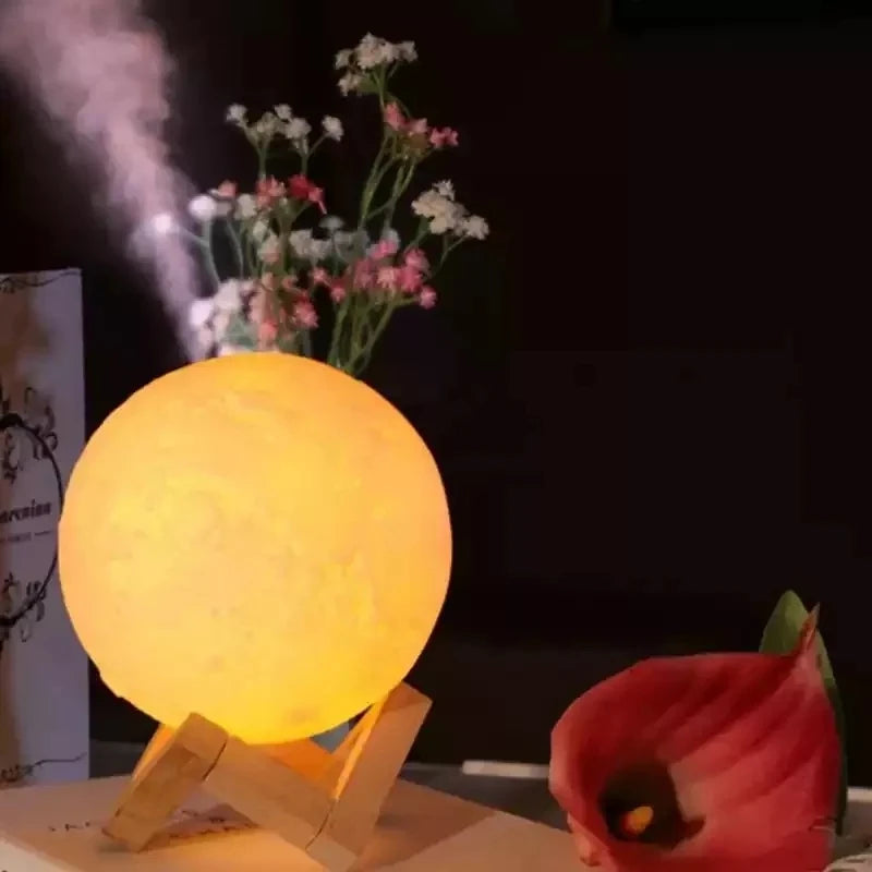 Aromatizador Luminária Lua Cheia 3D Ultrassônico