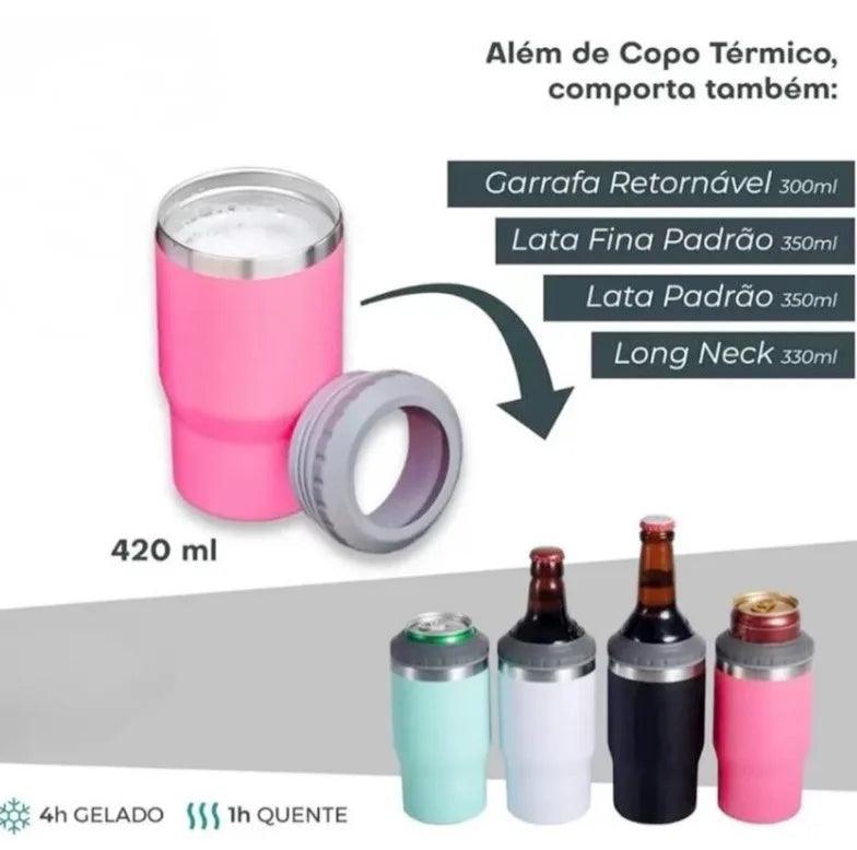 Copo Térmico 5x1  Beer Pro Com abridor Porta Cerveja Copo Térmico