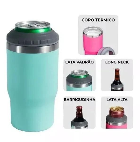 Copo Térmico 5x1  Beer Pro Com abridor Porta Cerveja Copo Térmico
