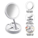 LumiBelle Espelho Com Led De Mesa Com Aumento 10x Led Luz Dobrável