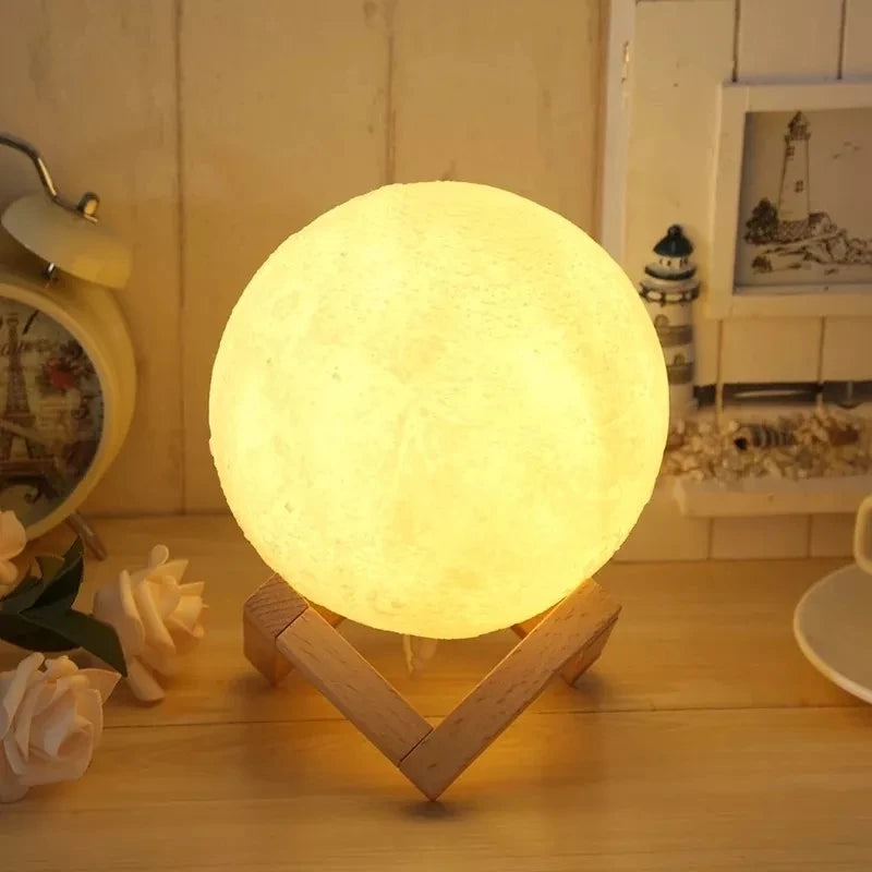 Aromatizador Luminária Lua Cheia 3D Ultrassônico