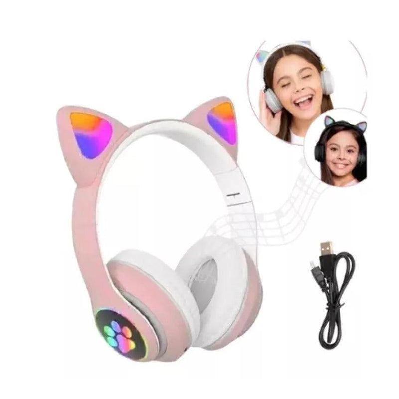 Fone Gatinho Sem Fio Com Led