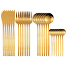Golden Lux – Conjunto de Talheres Inox Dourado 24 Peças