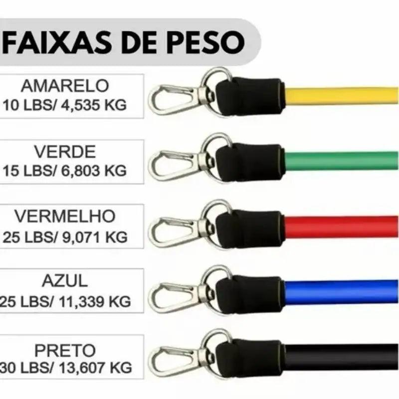 11 Pçs / Elásticos De Treino Fitness Exercício Resistência