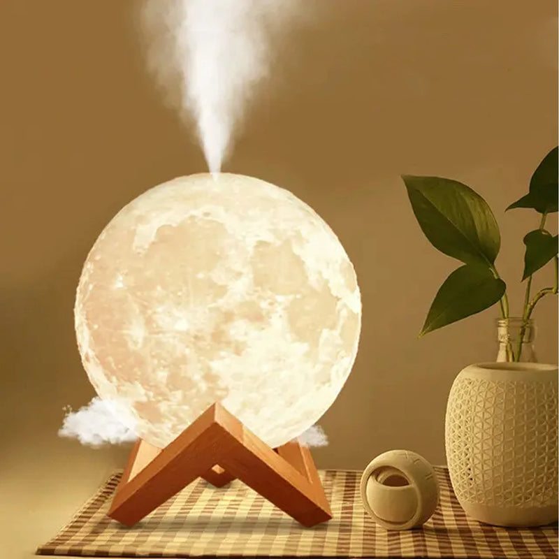 Aromatizador Luminária Lua Cheia 3D Ultrassônico