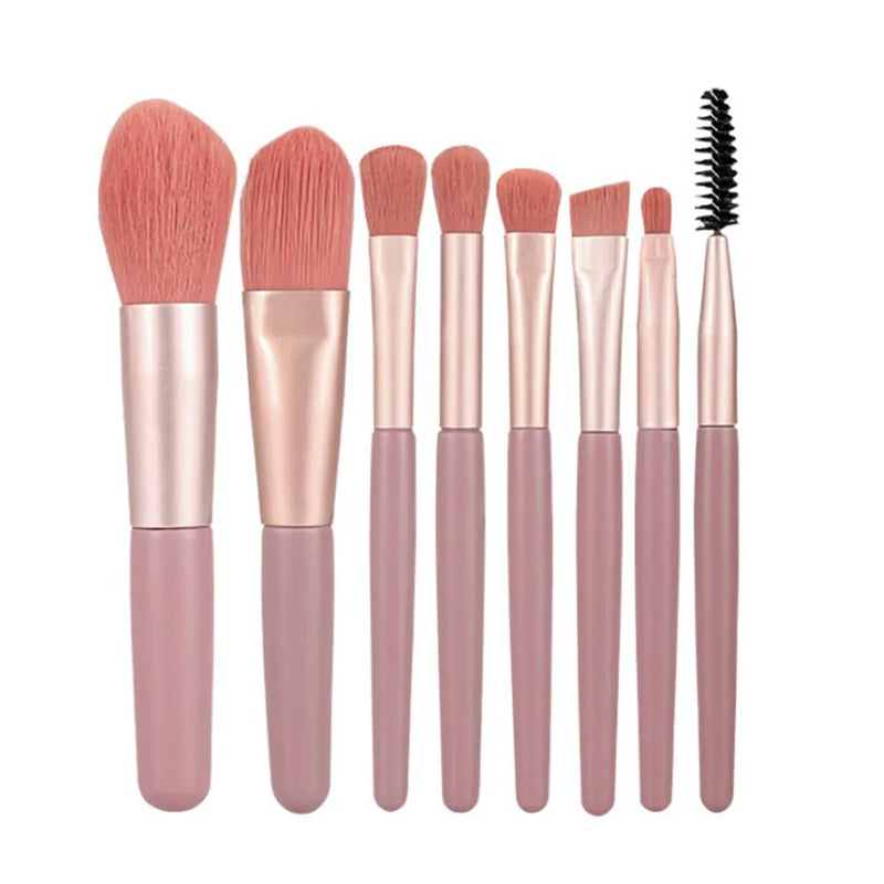 Kit c/8 Pincéis de Maquiagem com Estojo Transparente