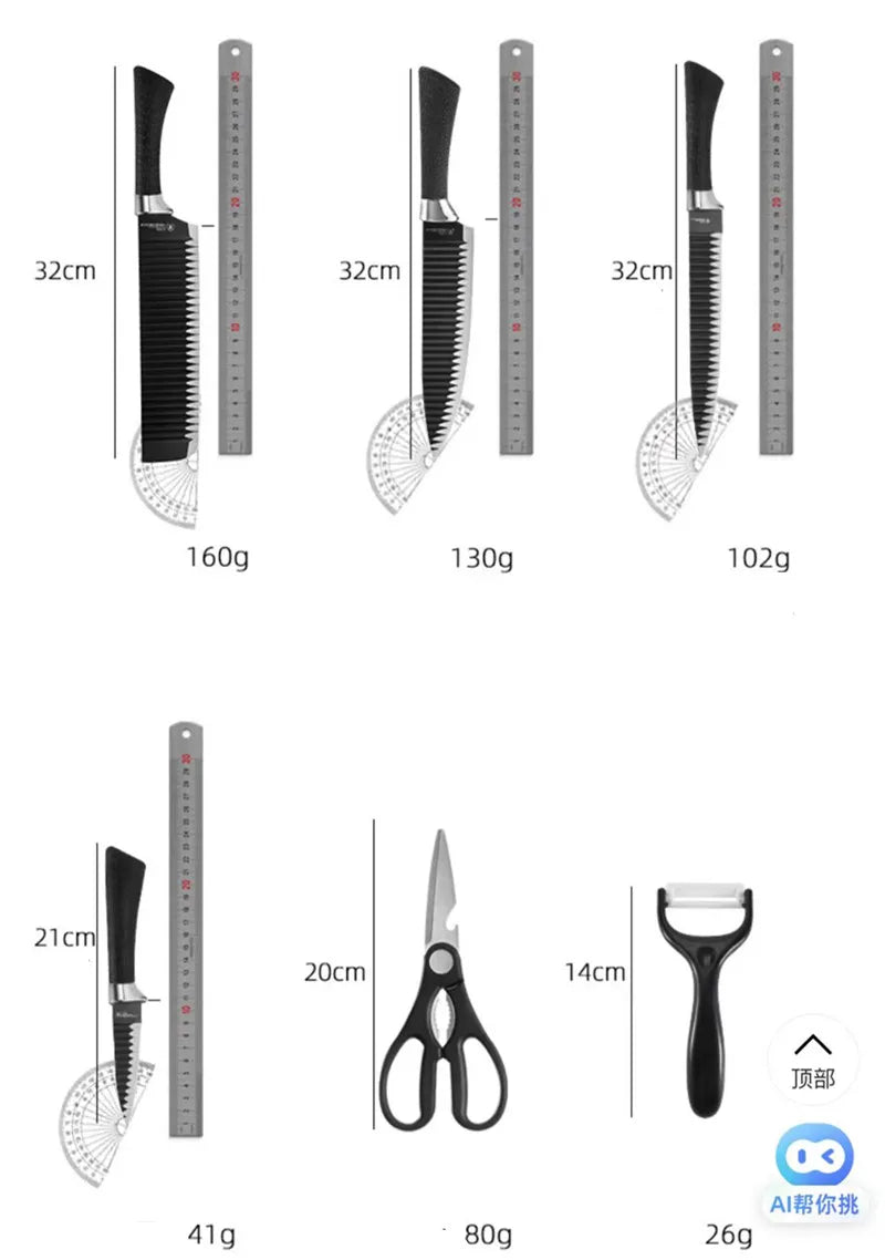 BlackCorte: Conjunto de 6 peças de facas para a sua cozinha