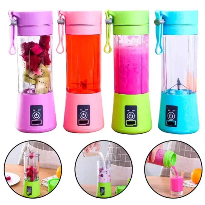 PortaShake Mini Liquidificador Portátil Recarregável Micro Usb Com 6 Lâminas