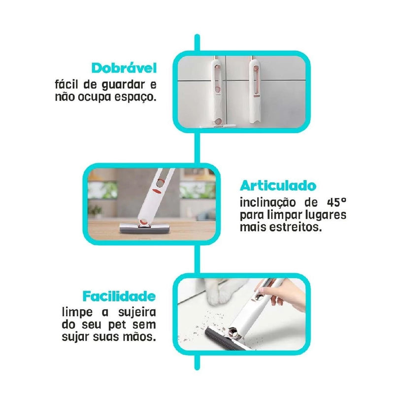 MopZy™ – Mini Mop Portátil 2 em 1 com Auto-Squeeze